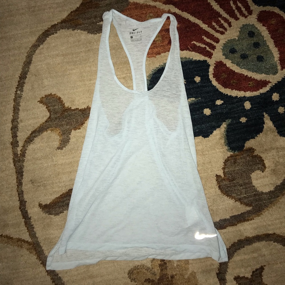 Sheer baby blue nike tank